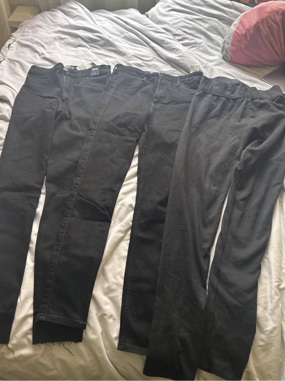 3 pairs NWT Abercrombie and Fitch Black Women's Jeans Jegging Legging Stretch